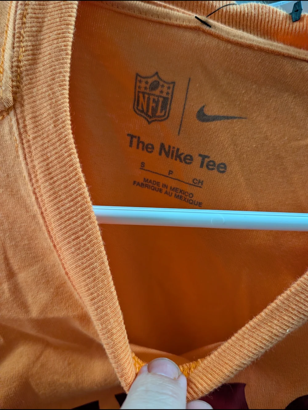 Nike Orange Tampa Bay Short Sleeve Pocket Tee with Maroon Graphic